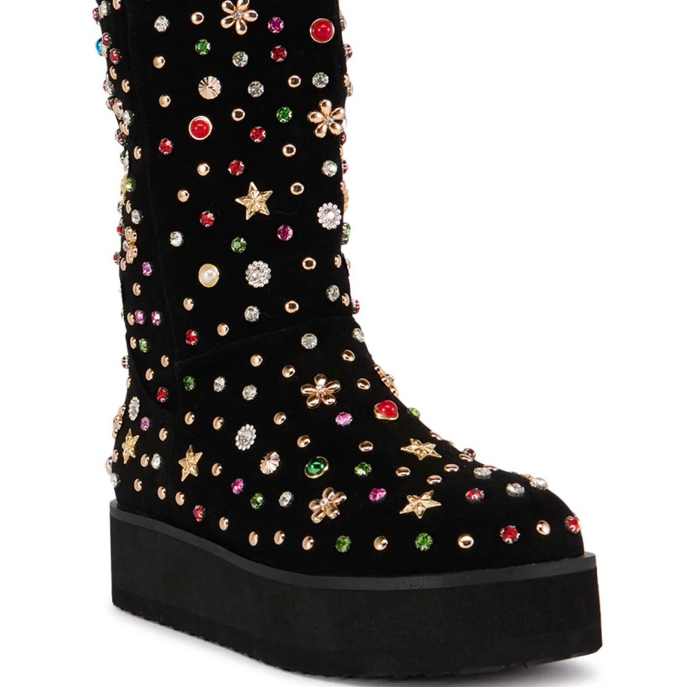 Studded Black Platform Boots